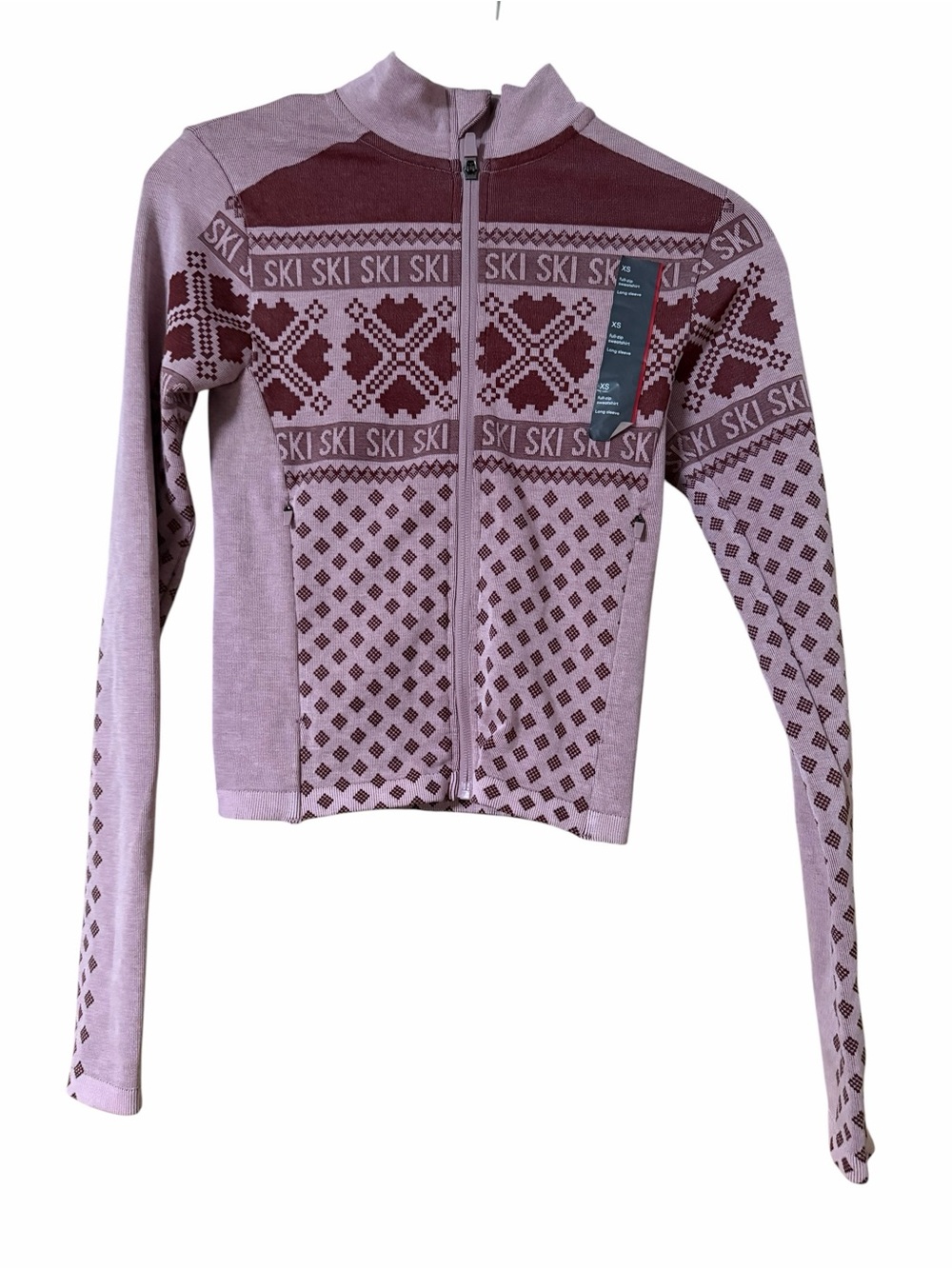 all in motion Light Pink Patterned Ski Zip-Up Jacket